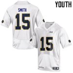Notre Dame Fighting Irish Youth Cameron Smith #15 White Under Armour Authentic Stitched College NCAA Football Jersey PDI8399NT